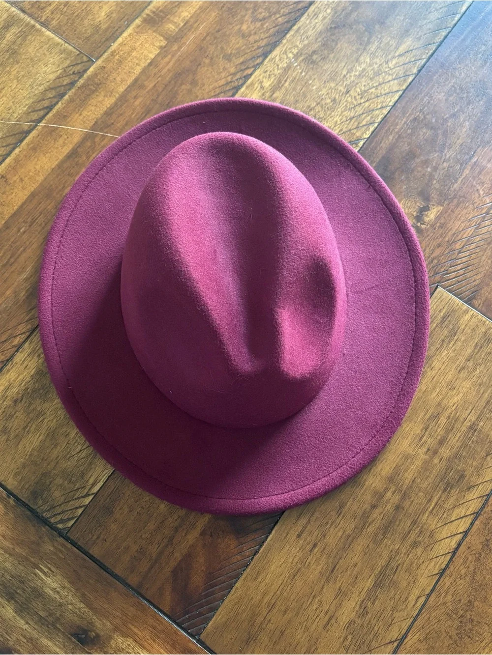 Burgundy Felt Fedora Hat